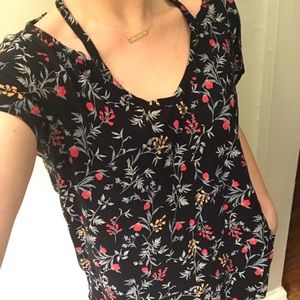 Lucky Brand Floral Cold Shoulder Tee